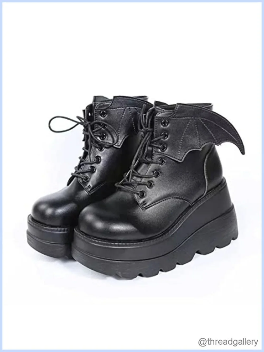 Chunky Platform Gothic Mary Jane Pumps with Ankle Strap